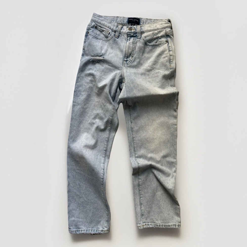 Lucky Brand Zoe High Rise Crop Straight Jeans – Size 4/27 Distressed Light Blue
